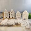 4 Stück Dekorative Hausform Silikonformen Resin Bastelwerkzeug Silikon Ornamentformen Silikon Textur zum Basteln