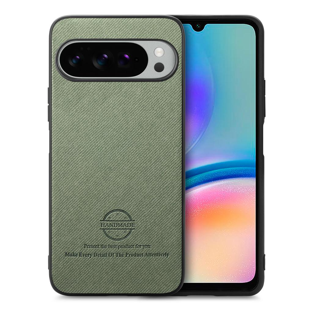 For Google Pixel 10 Pro XL Leather Phone Back Cover with Cloth Texture