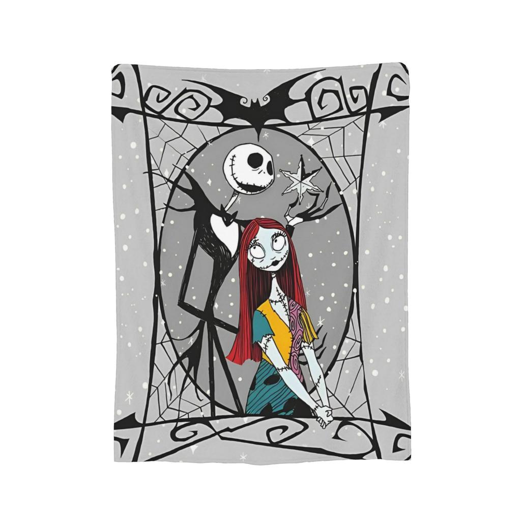 Albtraum Jack Skellington Flanelldecken The Nightmare Before Christmas Vintage Überwurf für Zuhause 125*100cm Teppichstück,