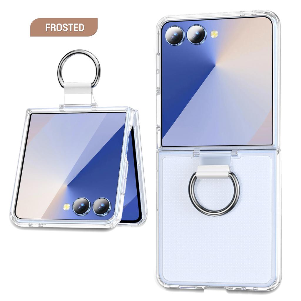 With Ring Holder Shockproof Phone Case For Galaxy Z Flip 7 6 5 4 3 5G For Samsung Z Flip7 ZFlip7 Flip6 Hard PC Armor Back Cover