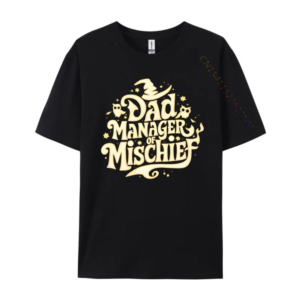 Funny Men Magical Dad Manager Of Mischief Oversized T Shirt Meme Tshirt St Patricks Day Graphic Camiseta