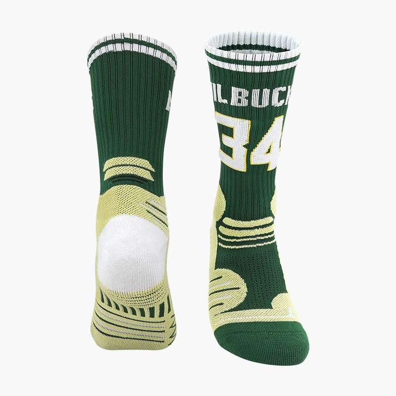 Professional Basketball Socks Jacquard Embroidery Pattern Towel Bottom Cotton Breathable Non-Slip Socks Medium Tube Sports Socks