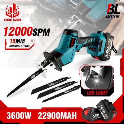ONEVAN Brushless Cordless Electric Reciprocating Saw Electric Saw Variable Speed Metal Wood Cutting Tool For Makita 18V Battery