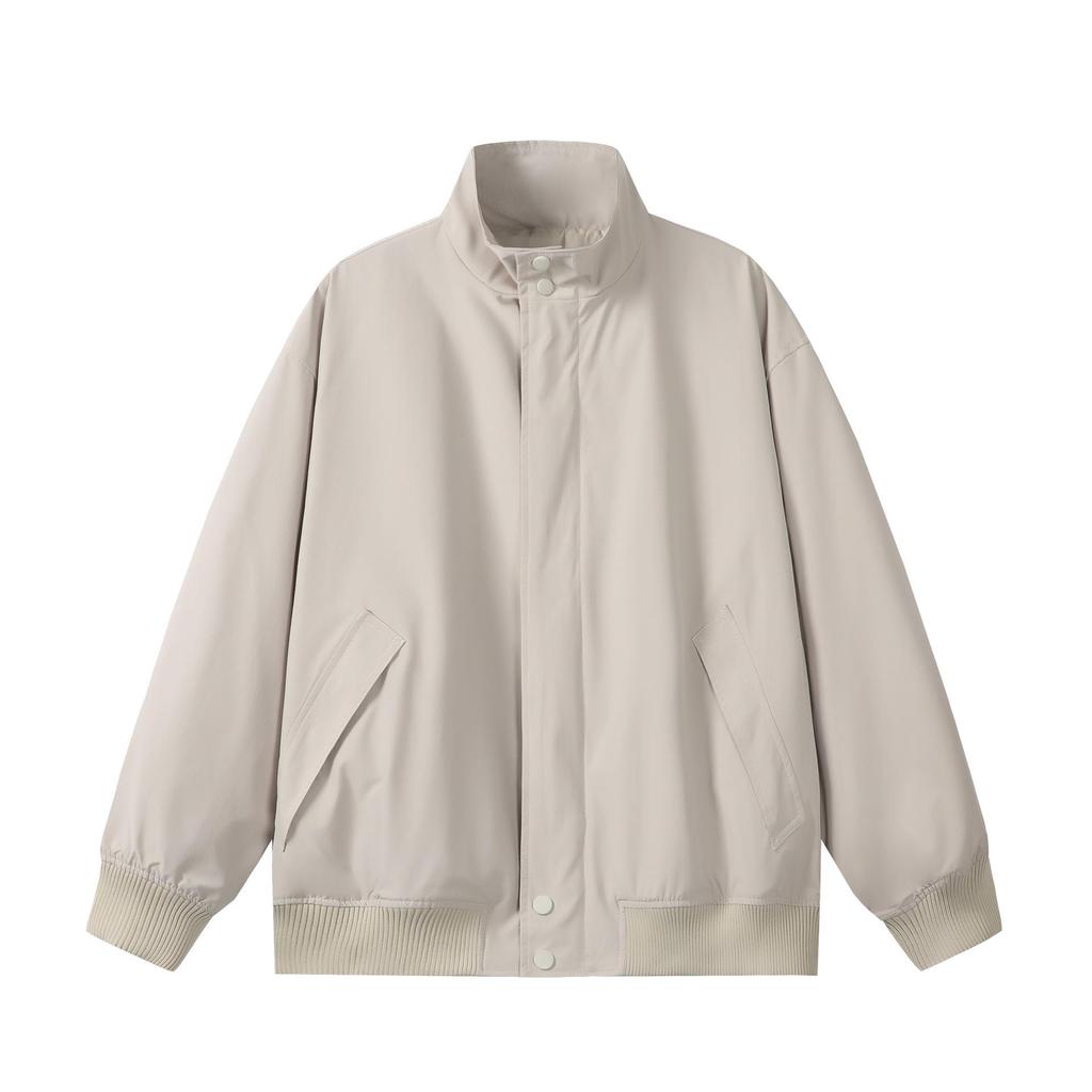 Chaqueta Unisex QIYOU 2025 Otoño Estilo Retro Japonés Holgada con Cuello Alto