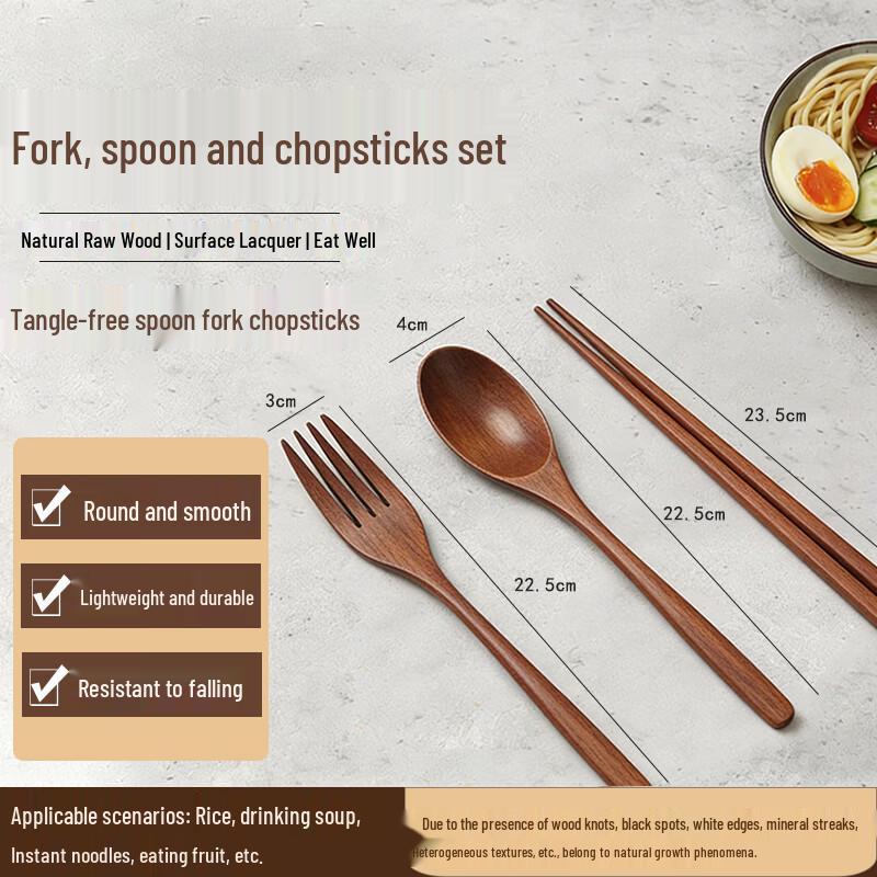 Wooden Spoon, Fork & Chopsticks Set Spoon, Fork & Chopsticks Set