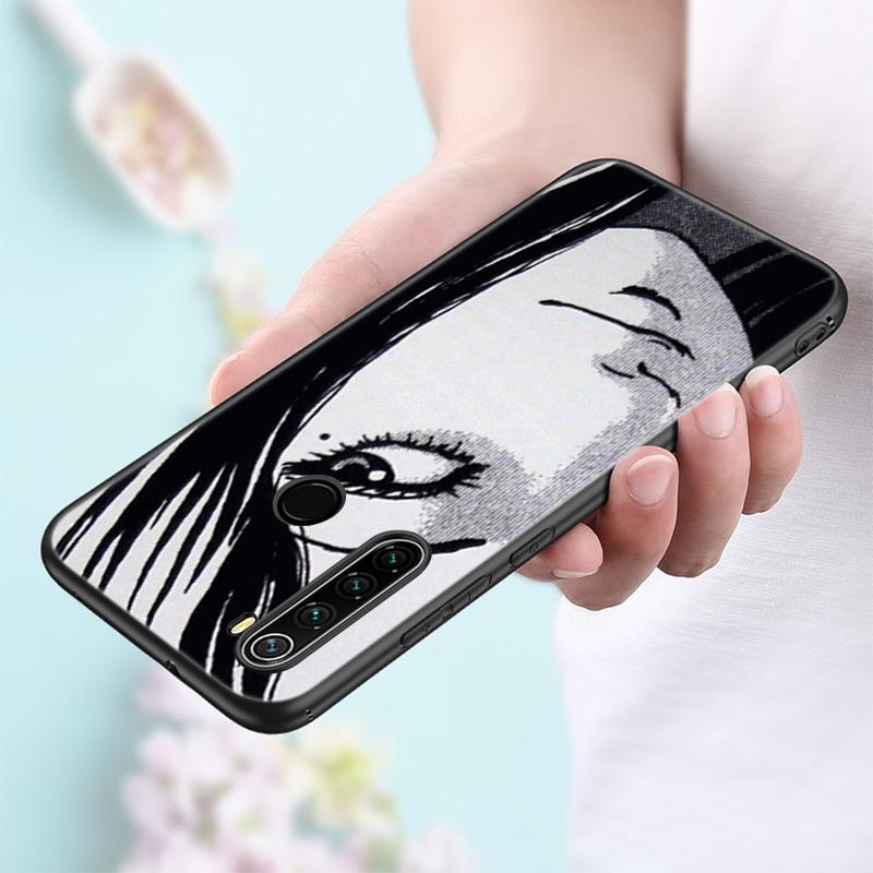 Anime Junji Ito Tees Horror Silicone Phone Case For Xiaomi Redmi Note 11 10 9 8 Pro 11T 10T 10S 9S 8T 9 9A 9C 9T Black Cover