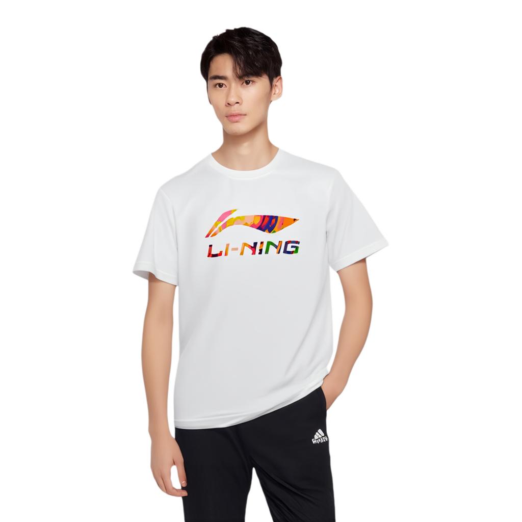 Li-Ning Letter Print Solid Color Loose Comfortable Casual Short Sleeve T-Shirt Unisex Tops White AHSVA77-2