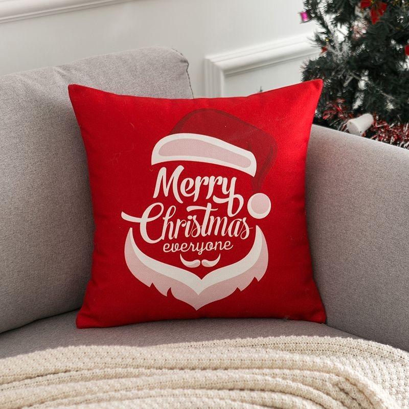 Christmas Cartoon Pillow cover,Santa Claus,reindeer,snowman,cute Pillowcase,home Celebration,red Creative Gift