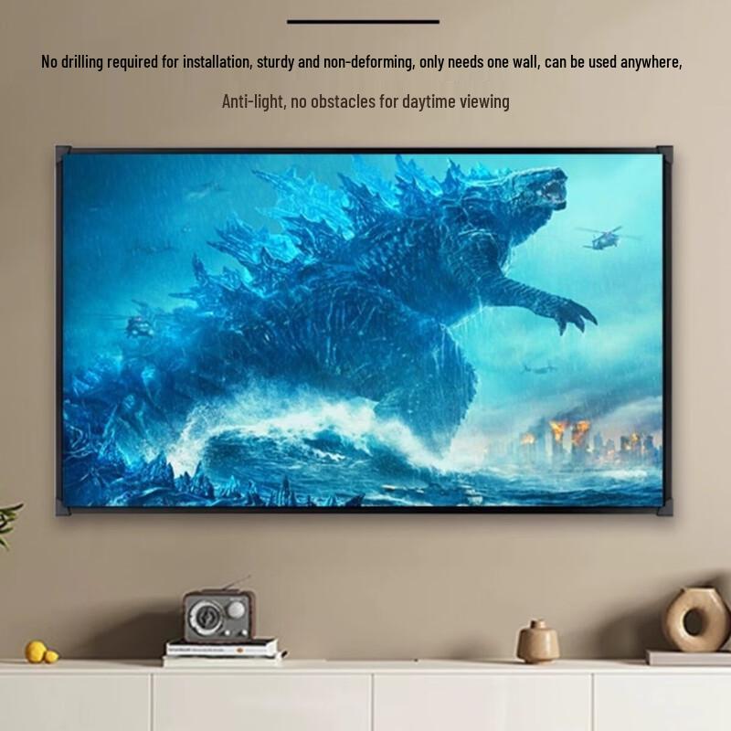 Ganyii Black Crystal Narrow Bezel Fixed Frame Projection Screen