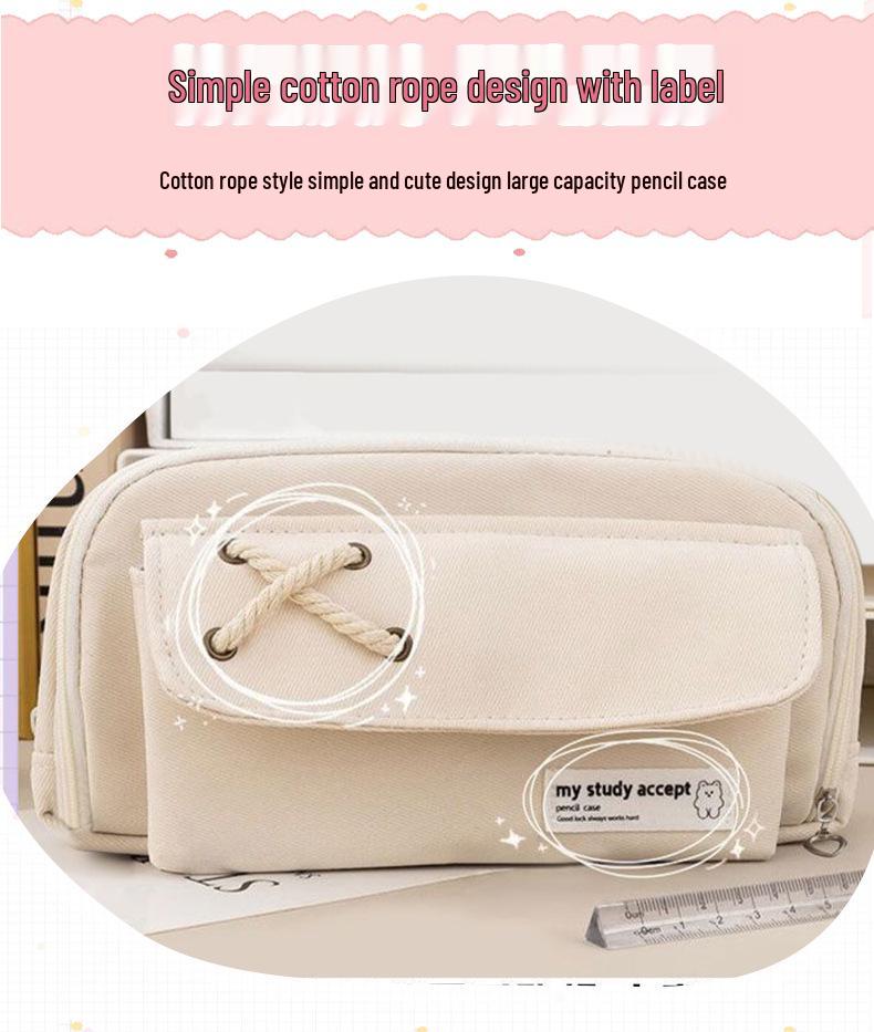 Pencil Case for Girls - Stylish, Soft, Large Capacity, Dirt-Resistant, Multifunctional Oxford Stationery Bag