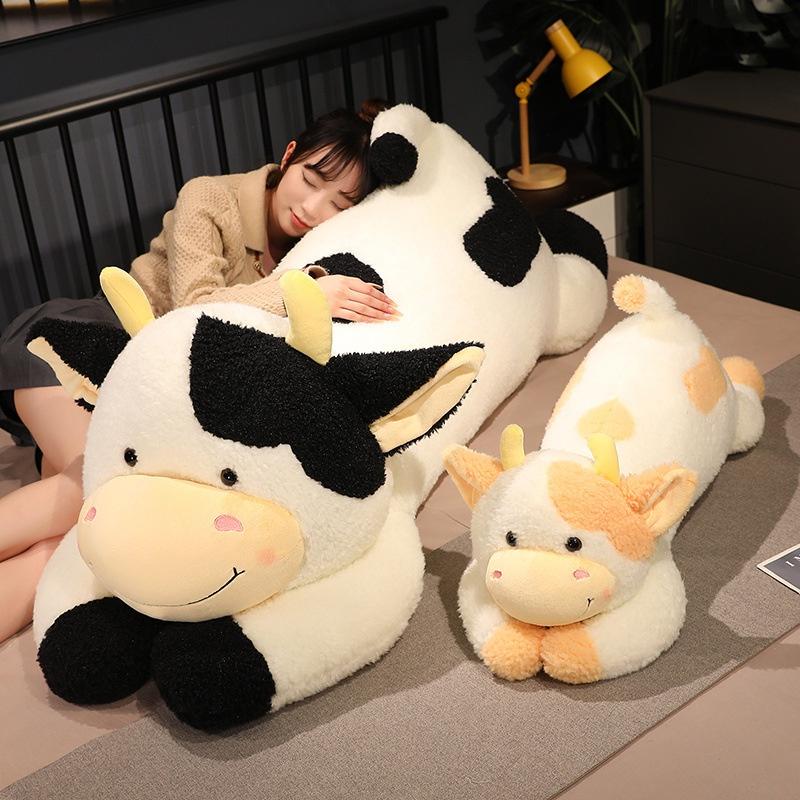Cute Plush Cow Pillow Toy For Girls To Sleep On Bed