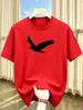 Unisexs Summer Quick Drying Material Eagle Pattern Print Fashionable Sports and Casual Loose Round Neck Short Sleeved Tshirt Top