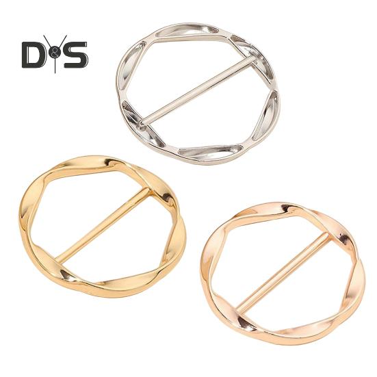 1 Pc/3 Pcs Women Scarf Ring Zinc Alloy Shirt Clips Twist Tee Knot Ring T-Shirt Ties Dress Clips Clothing Tightening Clip for Shirt Scarf Dress