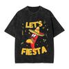 Men Women Tshirt Lets Party Fiesta Washed Tshirts Trendy Cool  Summer Tees Y2k Retro Print Cotton Clothing New Arrival
