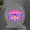 Glow-In-The-Dark Lotus Toilet Sticker Pvc Self-Adhesive Removable Wall Decal Luminous Car, Bedroom, Living Room Sticker