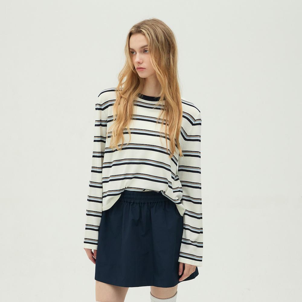 EBM Round Neck Striped Knit Emq8Kpo230
