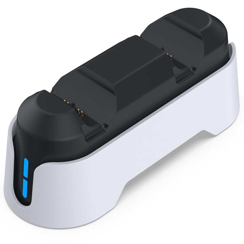 

Док-станция для зарядки двух контроллеров PS5 со светодиодным индикатором, зарядная станция, зарядная станция для контроллеров/геймпадов PS5 белый