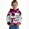 Children Sweatshirt Christmas Cute Snowman Print Pullover Long Sleeve Hoodies Fashion Holiday Party Streetwear Children Hoodie