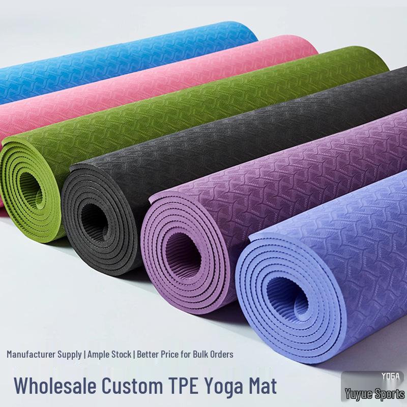 TPE Non-slip Yoga & Dance Mat - Wide, Shock Absorbing, Portable Mat for Home Fitness Beginners