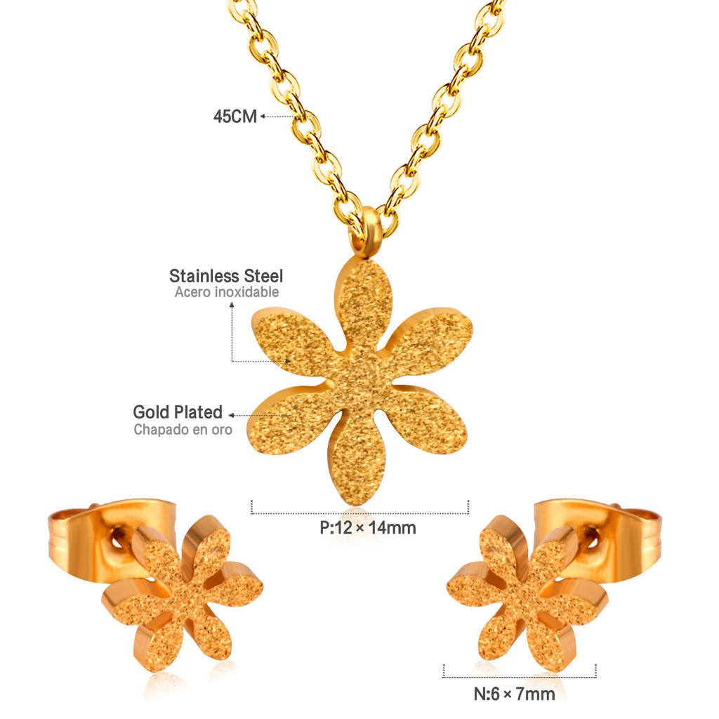 LUXUKISSKIDS Edelstahl Luxus Dubai Schmuck Frau Vergoldet Trendige Halskette Ohrringsets Hochzeit Großhandel Zirkon