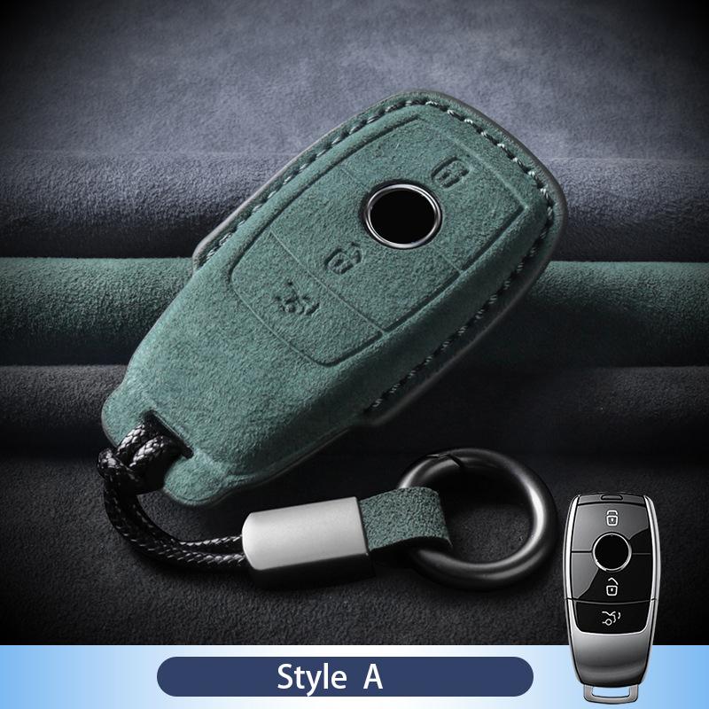 Leather Car Key Case For Mercedes Benz A C E S G R Class Gls Gla Glk Glc Cls Cla Amg W204 W205 W212 W463 W176 Suede Accessories