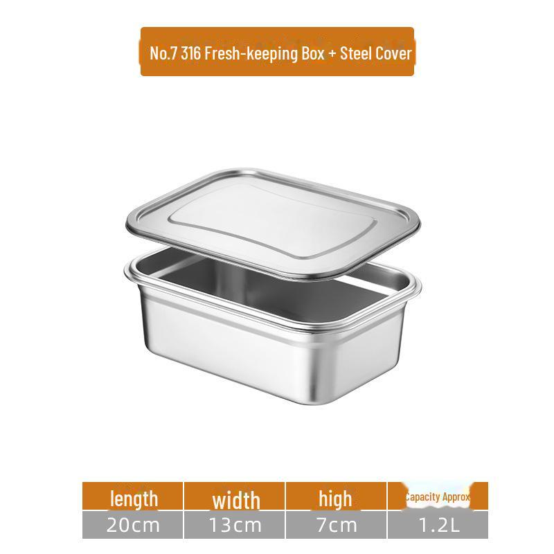 Ланч-бокс из нержавеющей стали 316 с крышкой для сохранения свежести большая емкость для хранения продуктов 2195₽