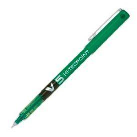 Stylo Roller - PILOT - V5 Hi-Tecpoint - Pointe Fine 0,5 Mm - Encre Liquide Verte