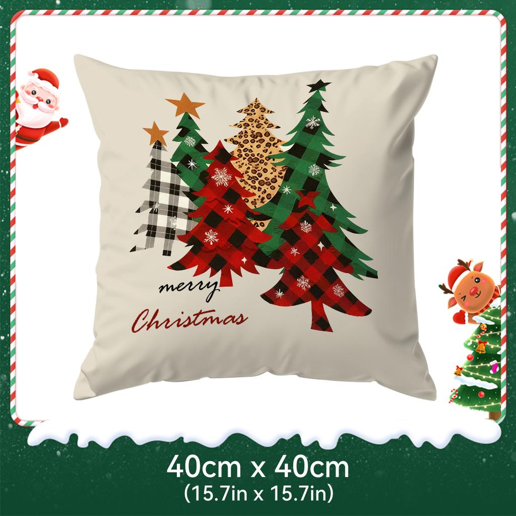 Christmas Tree Pillowcase Bedroom Sofa Cushion Cover 100% Polyester Living Room Soft Cushion Pillowcase Home Decor