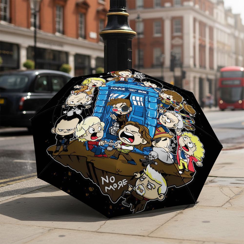 1 PC Automatic Folding Umbrella-Doctor Who Pattern, Portable & Foldable Design with 8 Ribs, Christmas Birthday Gifts