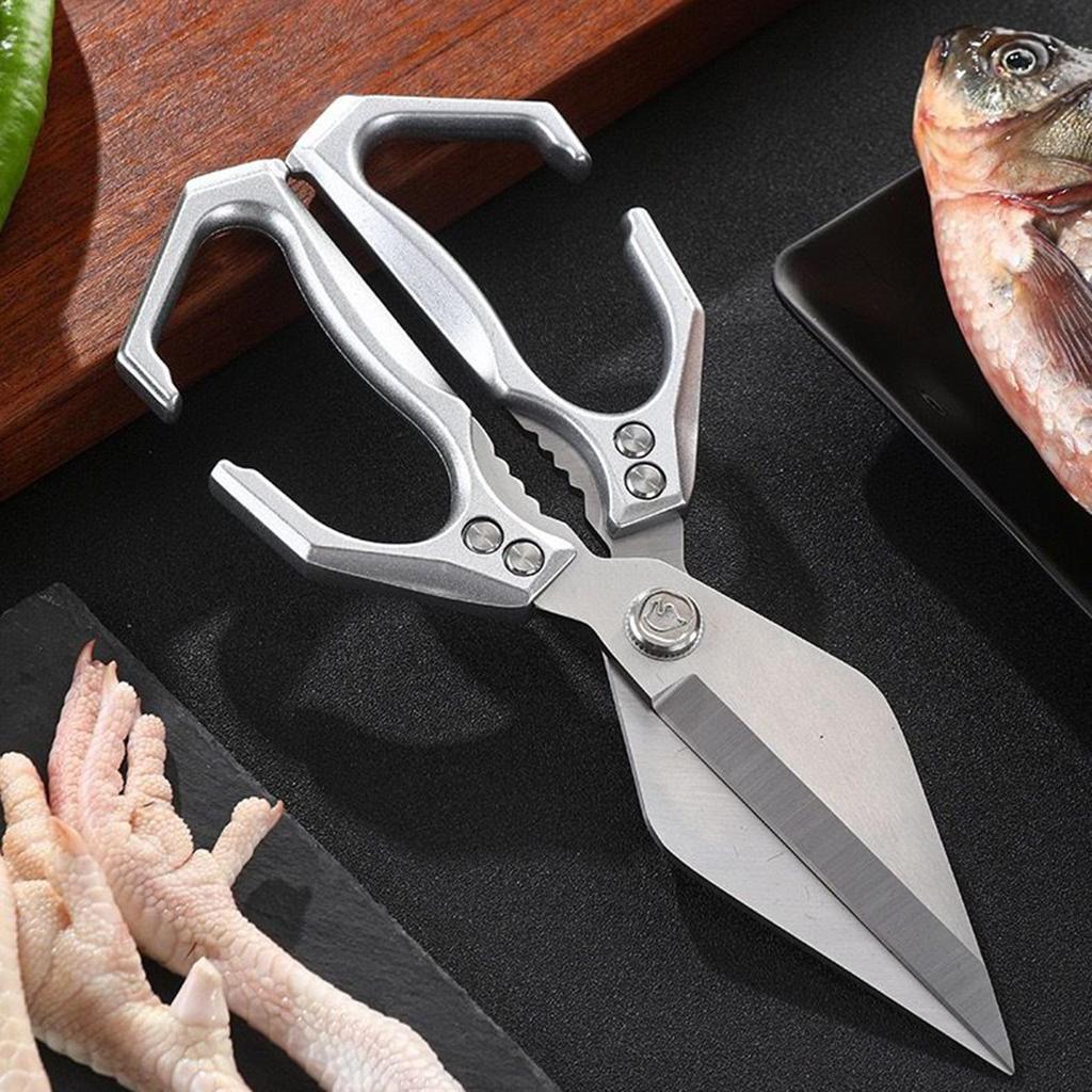 Kitchen Scissors For Barbecue Stainless Steel Cooking Multipurpose Food Cutting Steak Cutting Meat Barbecue Scissors W/Nutcracke