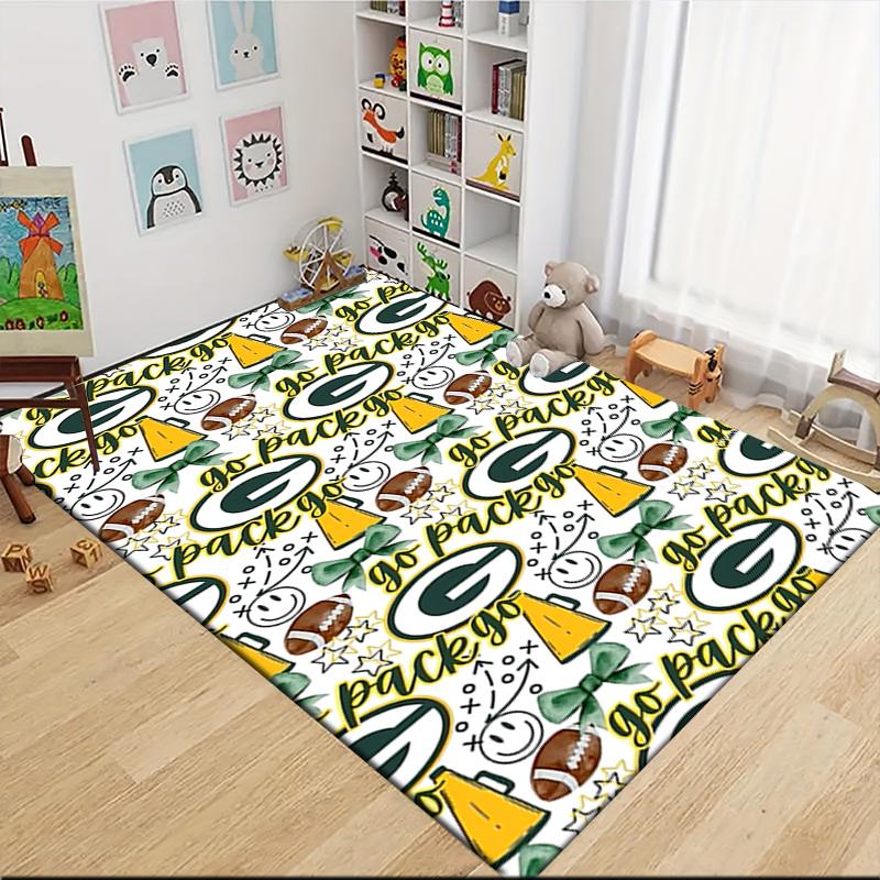 Green Bay Packers Fan Art Teppich Teppich Weich Waschbar Rutschfest Zuhause Wohnzimmer Sofamatten Personalisierter Weihnachtsteppich