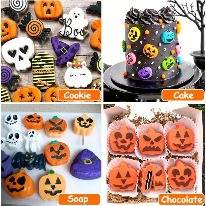Halloween Chocolate Mold Halloween Pumpkin Skeleton Bat Ghost Design Silicone Cake Mould Kitchen Supplies Dessert Tools