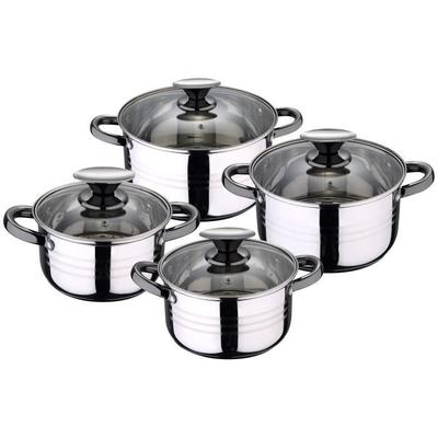 Cookware - SAN IGNACIO - Hita Collection - Stainless Steel - 8 Pieces - Glass Lids