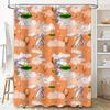 Orange Shower Curtain with Hot Air Balloon Pattern for Home Decor in Bathrooms 180x180cm Shampoo Shower Curtain Waterproof Fab