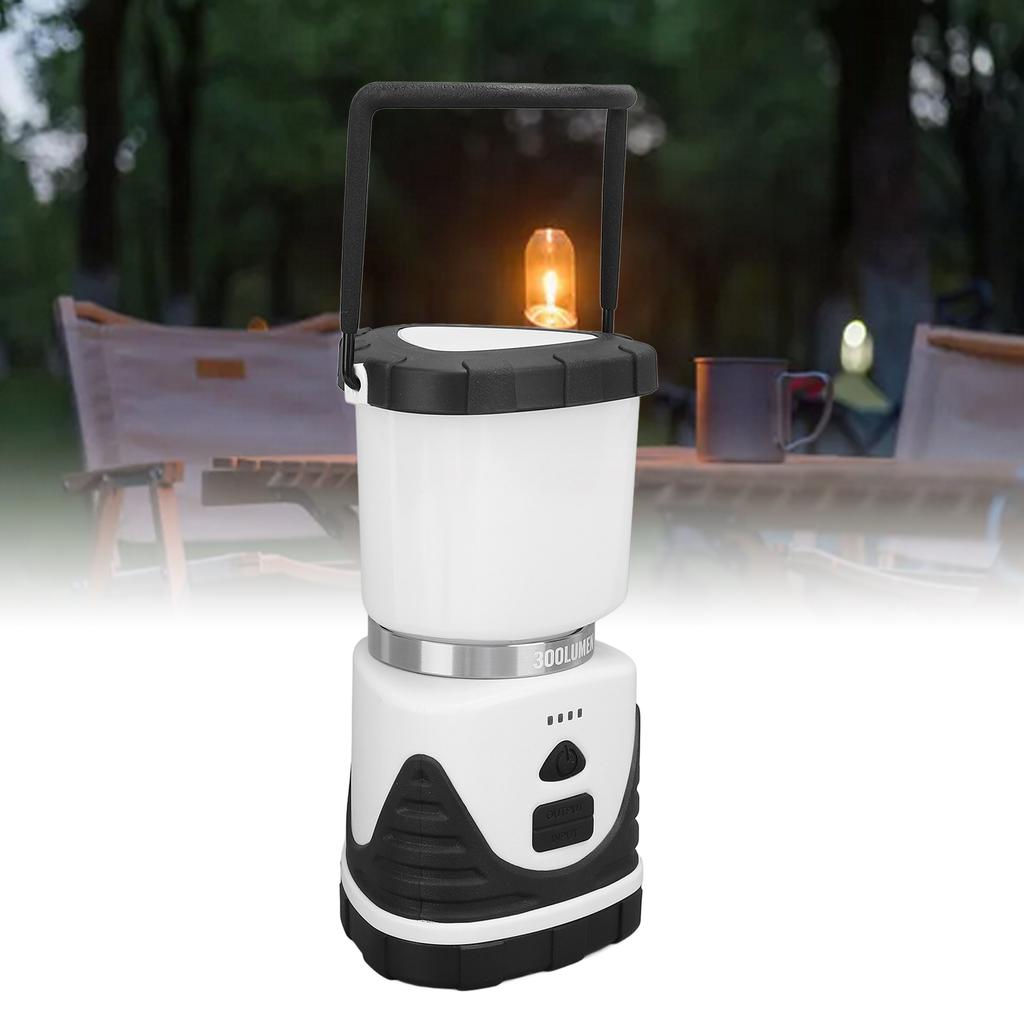 Camping Lantern 300LM 3 Modes IP65 Waterproof USB Rechargeable Portable Tent Light for Emergency Power Outage Hiking Camping