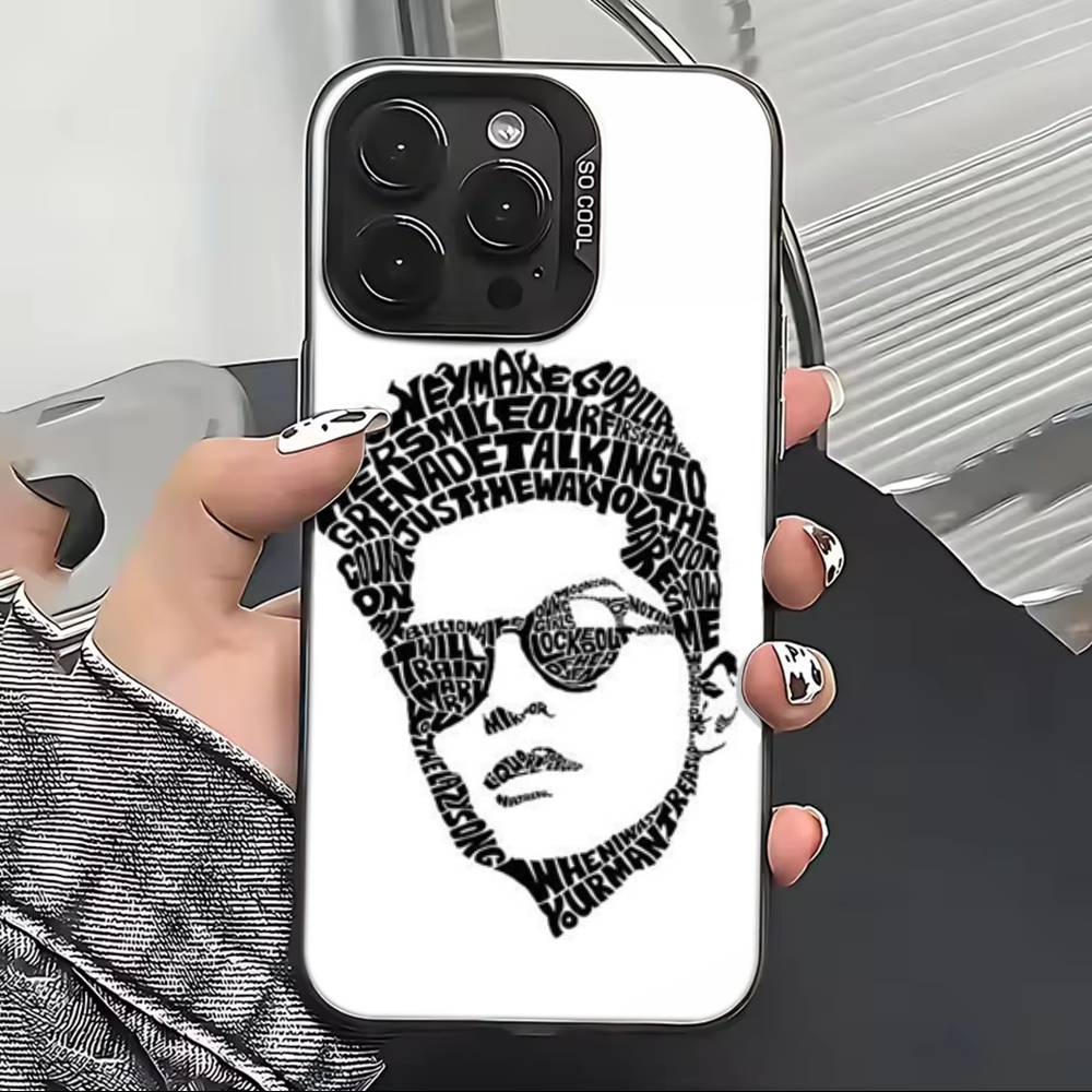 Singer Bruno M-Mars Phone Case For iPhone 17,16,15,14,13,12,11 Plus,Pro Max,XS,Colorful Silver Black Cover