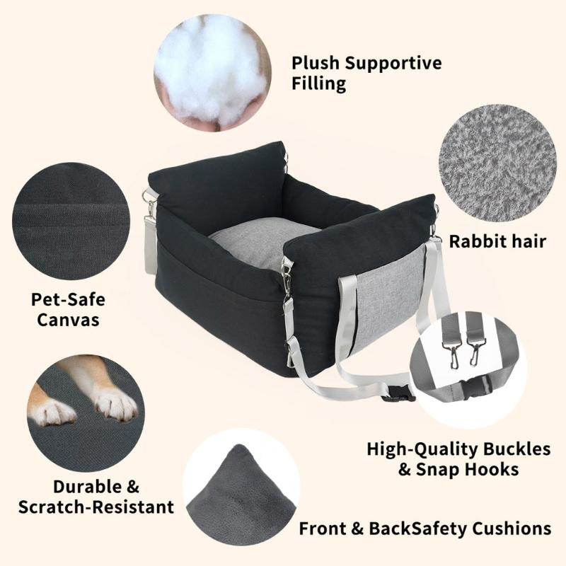 Travel Small Cats Dogs Car Seat Basket Back Seat Soft Carriers Bed Back Seat Wear Resistant Carriers Safe Small Dogs