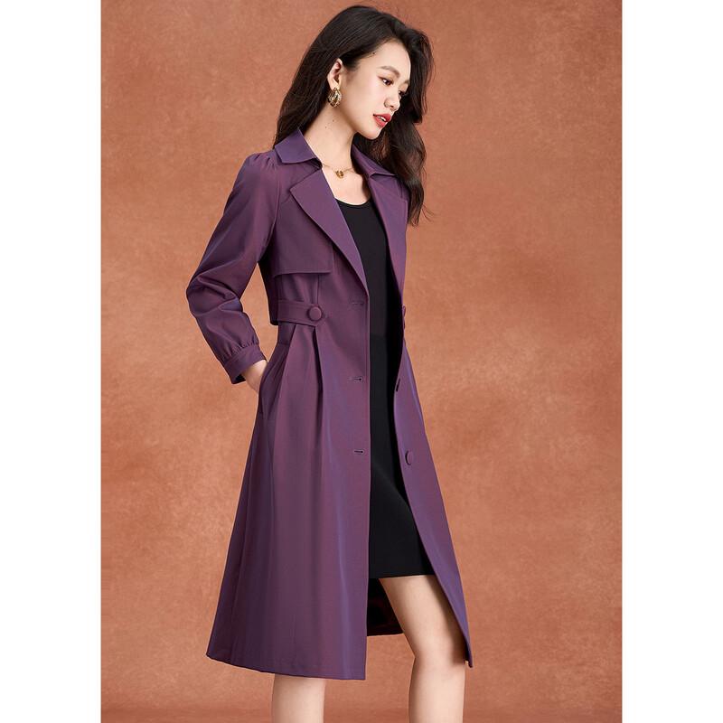 Elegant Lapel Long Trench Coat XL