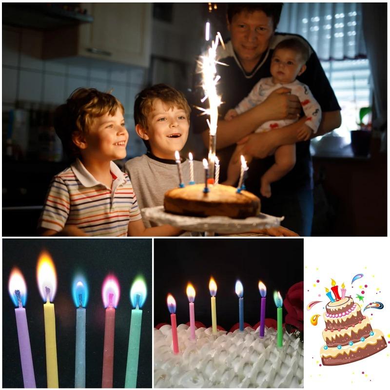 Colorful Flame Candles Wedding  Kids Party Birthday Cake Candles Decoration Party Supplies for Children