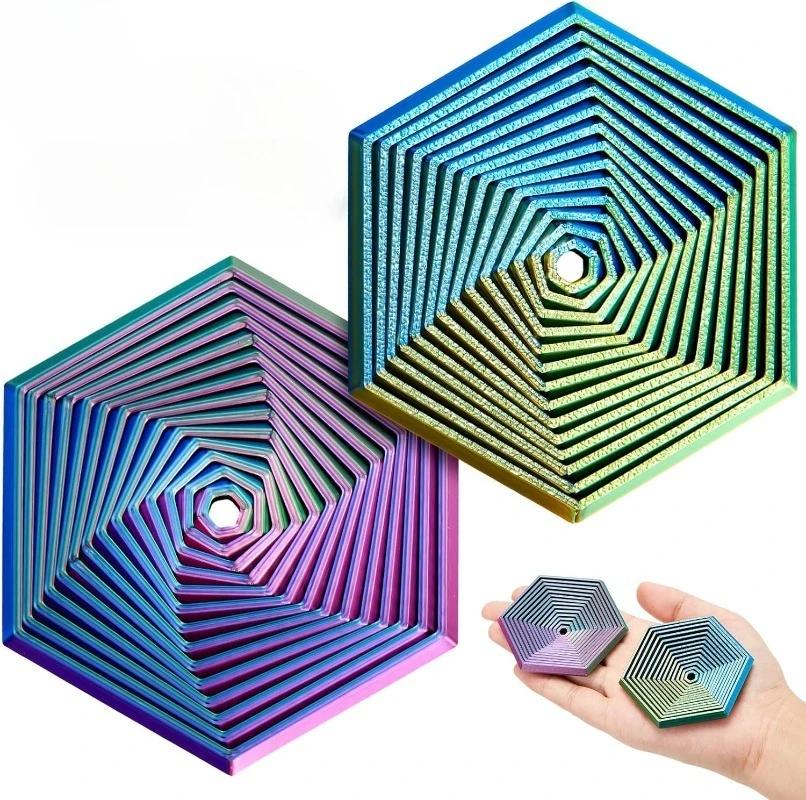 Fractal Fidget Hexagon 3D Printed Anti Stress Sensory Tool for Adults Meditation Tool Spiral for Anxiety Relief Birthday Gift