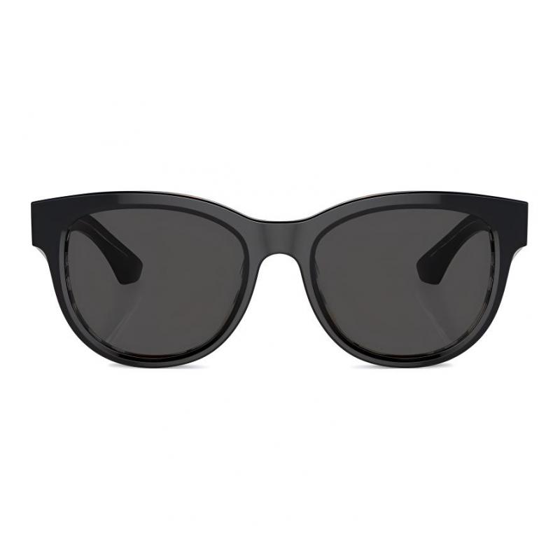 Burberry temple logo square sunglasses women's black