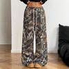 2024 Cross-border Teen Camouflage Elastic Drawstring Wide-Leg Pants