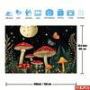 1pc Enchanting Mushroom & Plant Tapestry - Vintage Floral Wall Art with Whimsical Mushrooms, Stars & Butterflies, Polyester