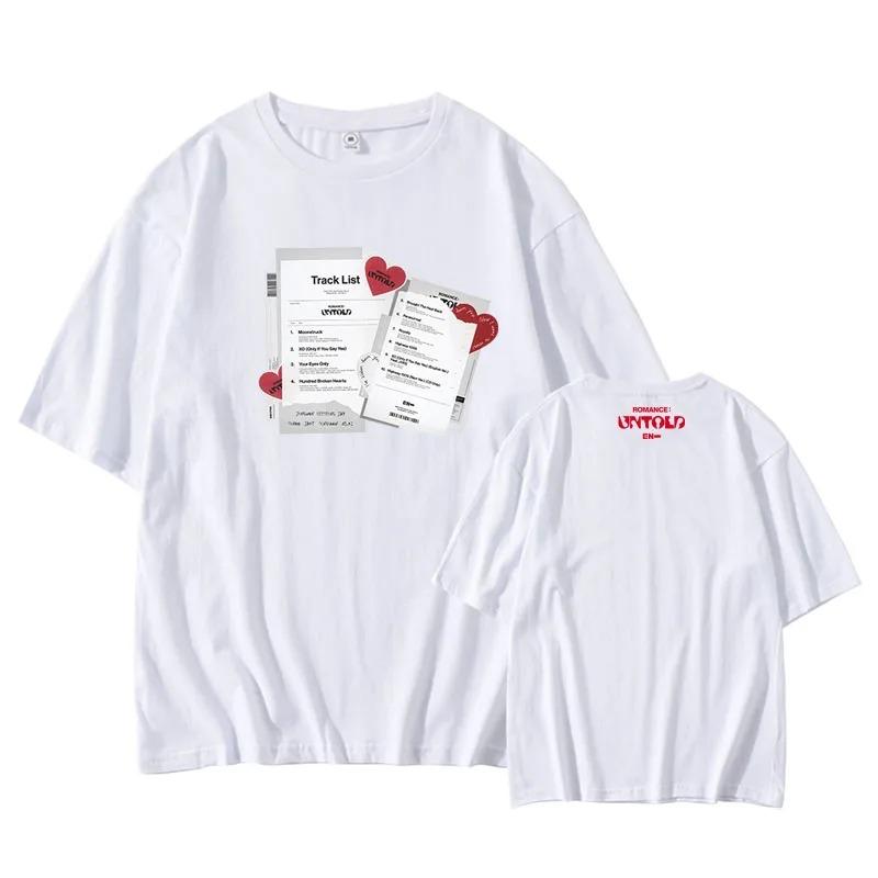 2026 Enhypen Album UNTOLD Loose Cotton T-Shirt Summer Short Sleeve Round Neck Printed Casual Top for Teenagers Daily Wear