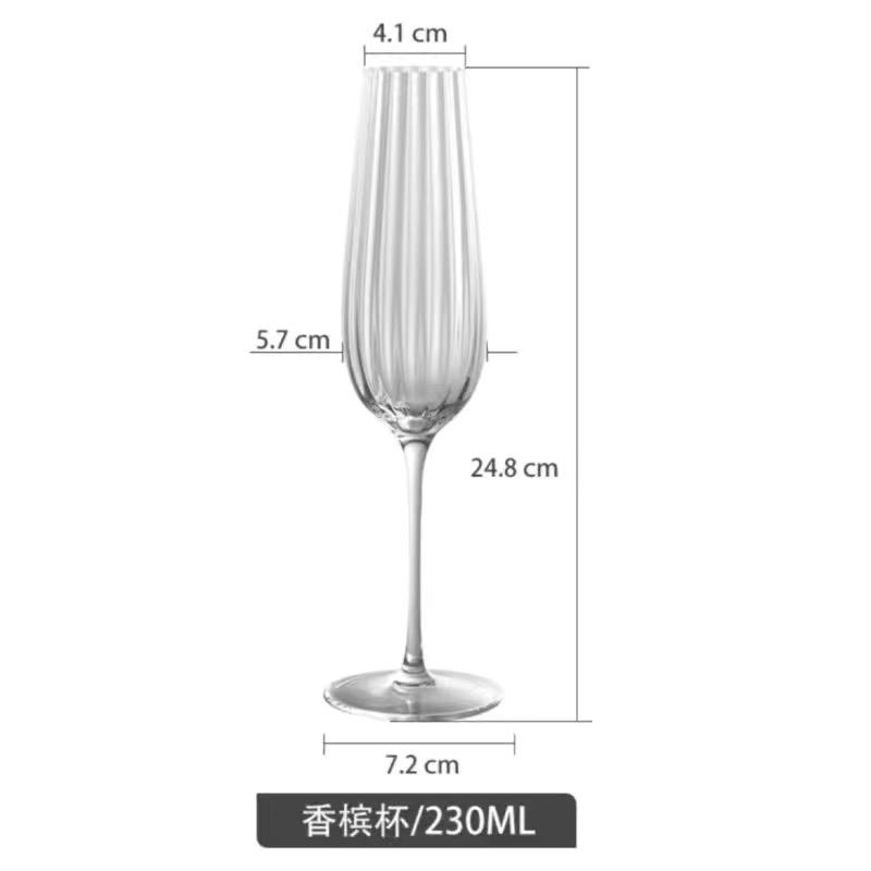 Bicchiere da casa in vetro di cristallo trasparente ondulato nordico, calice da festa, bicchieri da champagne, tazza, bicchiere da vino rosso, coppa da matrimonio, regali di Natale