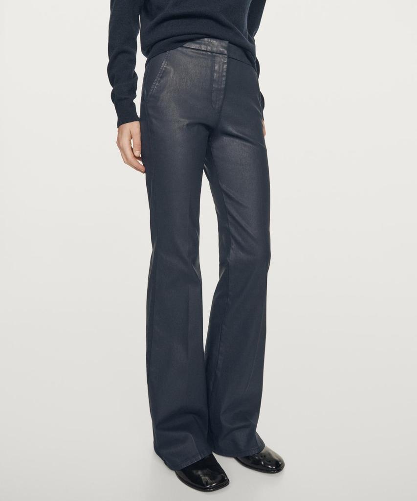 Masimodutti Waxed Flare Fit Pants