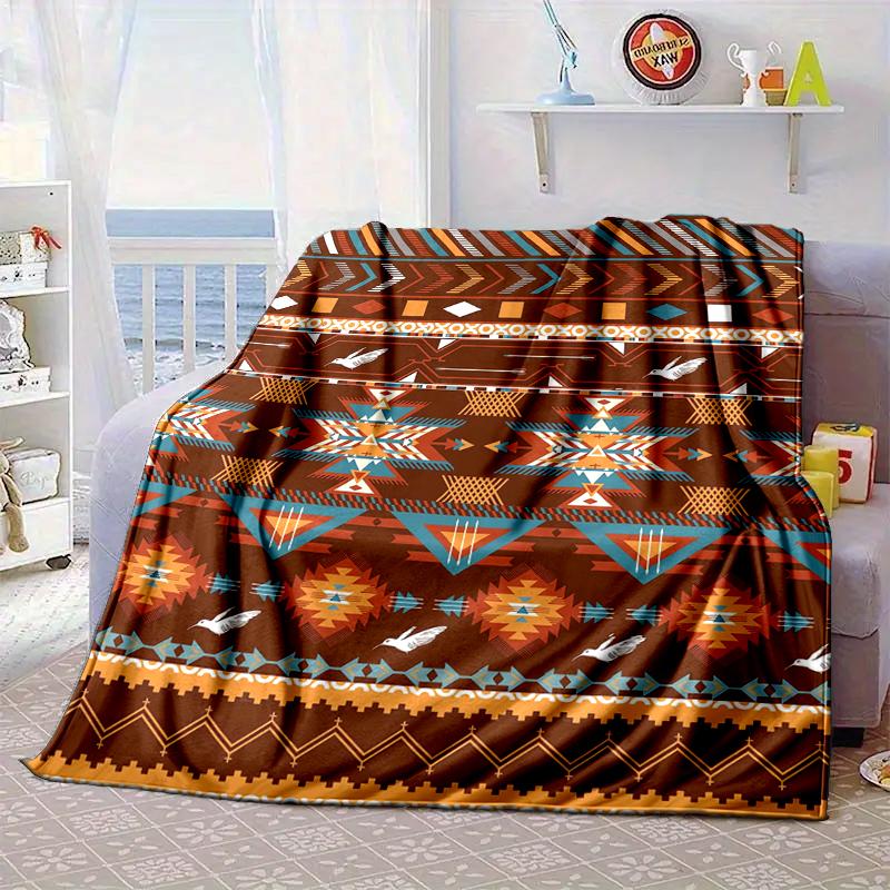 Coperta con motivo nativo americano Coperta in flanella per letto, divano, Campeggio, Escursionismo, Essenziali per picnic, regalo per la famiglia Regali per fan