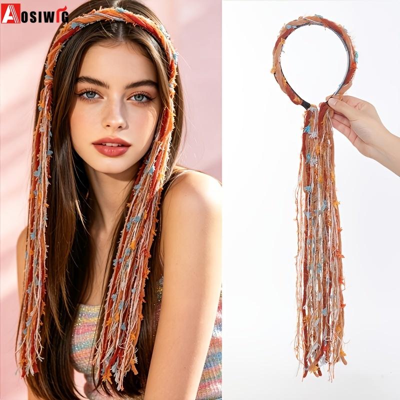 Plüsch Maillard-farbenes Stirnband mit langen Quasten Bohemian Haaraccessoire Geeignet für Damenpartys