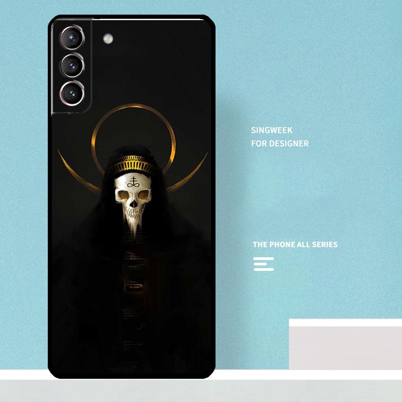 Black Dark Art La Santa Muerte Cover For Samsung Galaxy S24 S23 S22 S21 Ultra Plus S20 FE S8 S9 S10 Note 10 20 Ultra Case