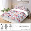 3-piece Natural Pink Floral Pattern Printed Down Duvet Cover (1 Duvet Cover+2 Pillowcases, No Core) Bedding Set